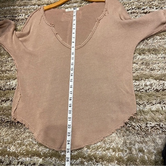 We The Free People Small Sweater Loose Knit V Neck Exposed Seams - Picture 10 of 11